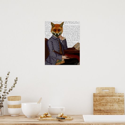 Fox met flut poster (Keuken)