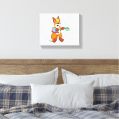Fox met handdoeken en penseel canvas afdruk (Insitu (Slaapkamer))