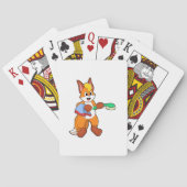 Fox met handdoeken en penseel pokerkaarten (Achterkant)