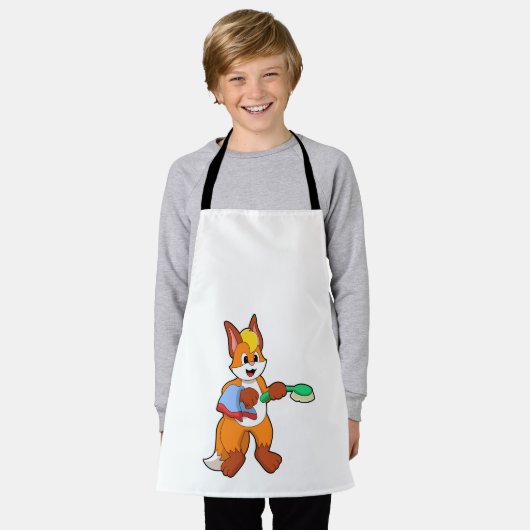 Fox met handdoeken en penseel schort (Gedragen)