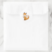 Fox met hart ronde sticker (Tas)