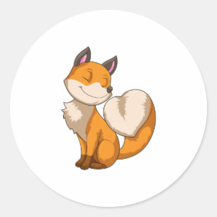 Fox met hart ronde sticker
