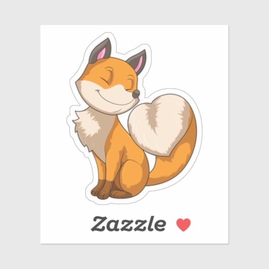 Fox met hart sticker (Vel)