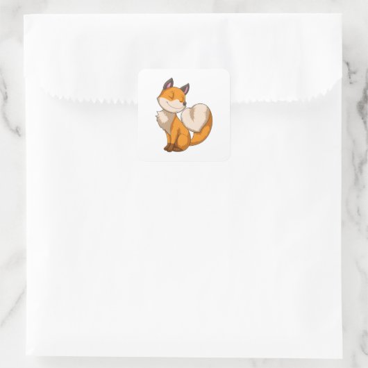 Fox met hart vierkante sticker (Tas)