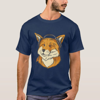 Fox met hoofdtelefoon Foxes Natuur in het wild lev T-shirt
