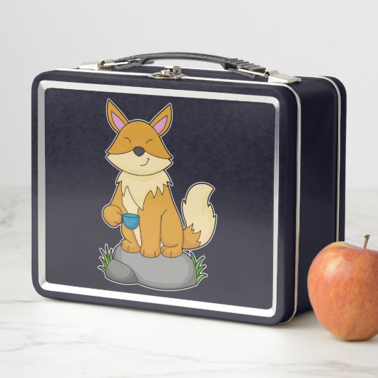 Fox met koffiebeker (In situ)