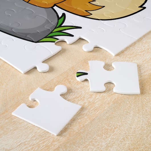 Fox met koffiebeker legpuzzel (Zijkant)