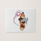 Fox met koffiebeker legpuzzel (Horizontaal)