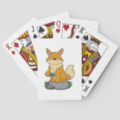 Fox met koffiebeker pokerkaarten (Achterkant)