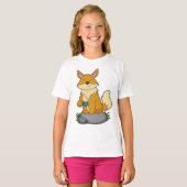 Fox met koffiebeker t-shirt (Voorkant volledig)