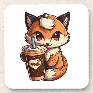 Fox met kop bier onderzetter