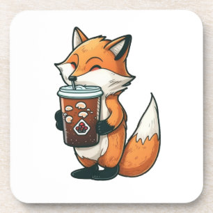 Fox met kop bier onderzetter