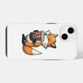 Fox met kop iPhone hoesje (Achterkant horizontaal)