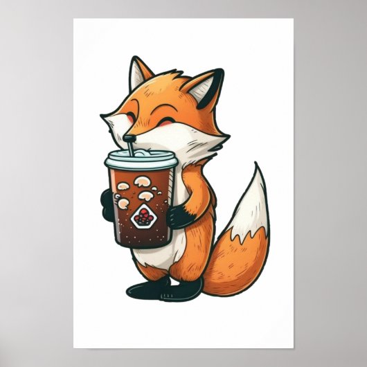 Fox met kop poster (Voorkant)