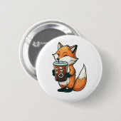 Fox met kop ronde button 5,7 cm (Voorkant /achterkant)