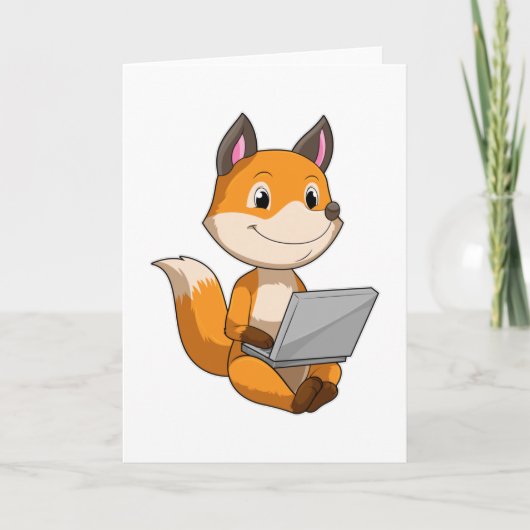 Fox met laptop kaart (Voorkant)