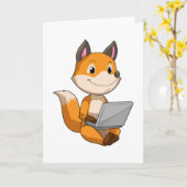 Fox met laptop kaart (Gele Bloem)