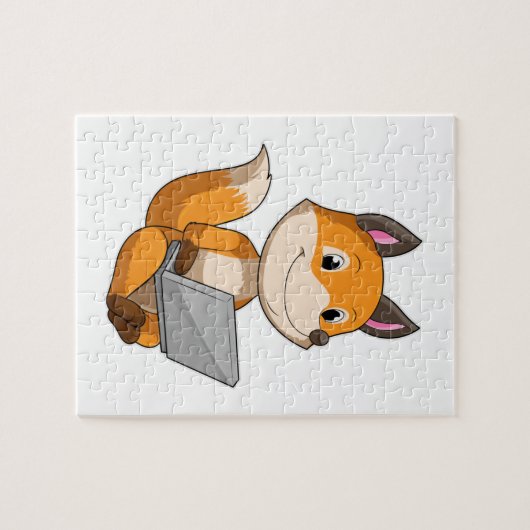 Fox met laptop legpuzzel (Horizontaal)