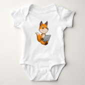 Fox met laptop romper (Voorkant)