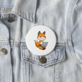 Fox met laptop ronde button 7,6 cm (In situ)