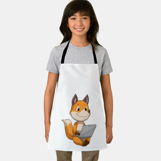 Fox met laptop schort (Insitu)