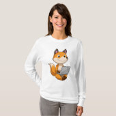 Fox met laptop t-shirt (Voorkant volledig)