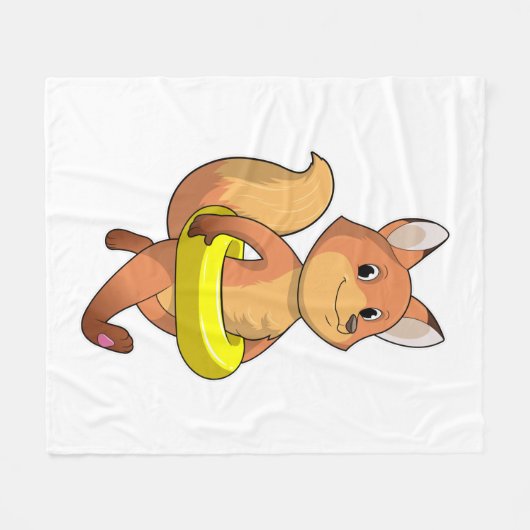 Fox met Lifebuoy Fleece Deken (Voorkant (Horizontaal))