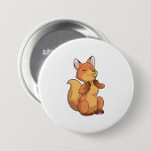 Fox met Lollipop Ronde Button 7,6 Cm (Voorkant /achterkant)