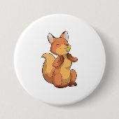 Fox met Lollipop Ronde Button 7,6 Cm (Voorkant)