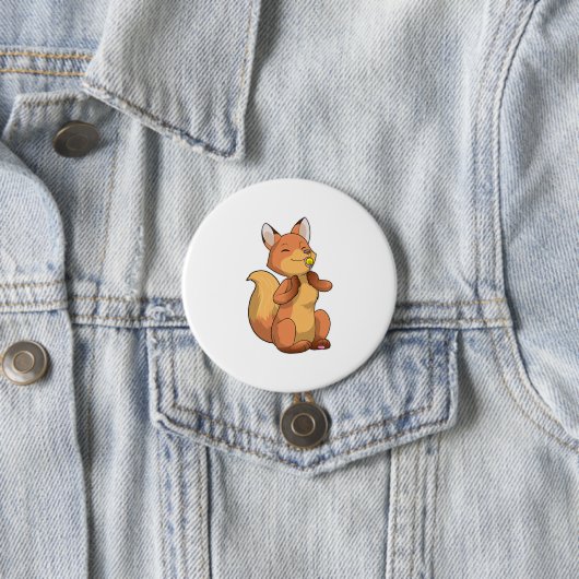 Fox met Lollipop Ronde Button 7,6 Cm (In situ)