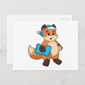 Fox met Nightcap Briefkaart (Voorkant / Achterkant)