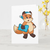 Fox met Nightcap Kaart (Gele Bloem)