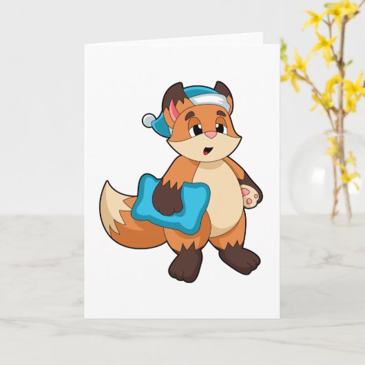 Fox met Nightcap Kaart (Gele Bloem)