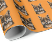 Fox met oranje achtergrond cadeaupapier (Rol Hoek)