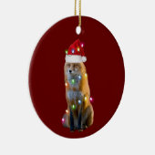 Fox met Pet licht kerstmis Keramisch Ornament (Rechts)