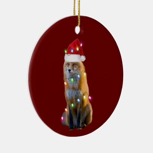 Fox met Pet licht kerstmis Keramisch Ornament (Rechts)