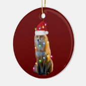 Fox met Pet licht kerstmis Keramisch Ornament (Links)