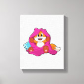 Fox met Pillow en Blanket Canvas Afdruk (Voorkant)