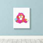 Fox met Pillow en Blanket Canvas Afdruk (Insitu (Houten vloer))