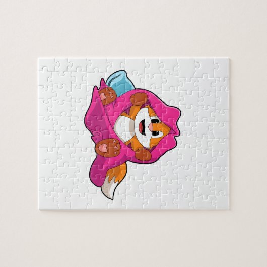 Fox met Pillow en Blanket Legpuzzel (Horizontaal)