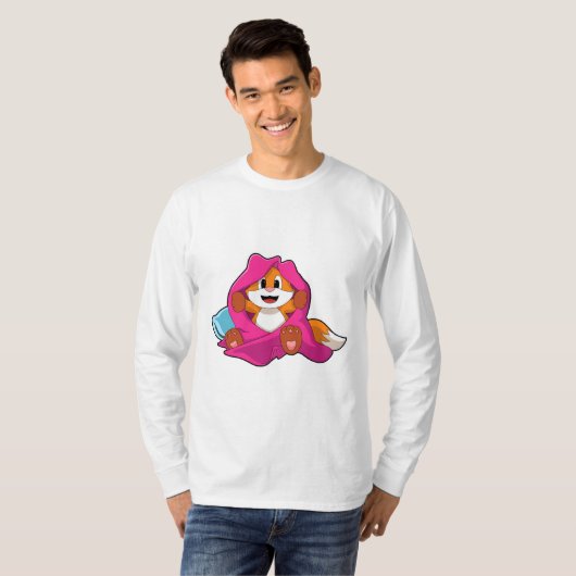 Fox met Pillow en Blanket T-shirt (Voorkant volledig)