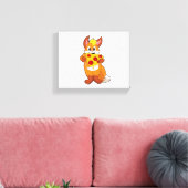 Fox met Pizza Canvas Afdruk (Insitu (Woonkamer))