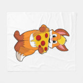 Fox met Pizza Fleece Deken (Voorkant (Horizontaal))