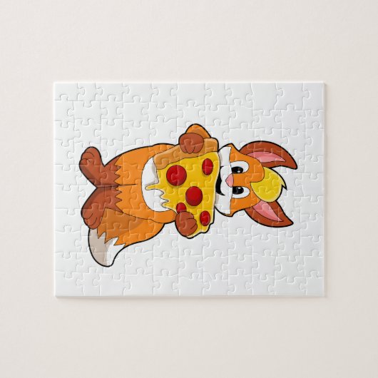 Fox met Pizza Legpuzzel (Horizontaal)