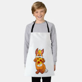 Fox met Pizza Schort (Gedragen)