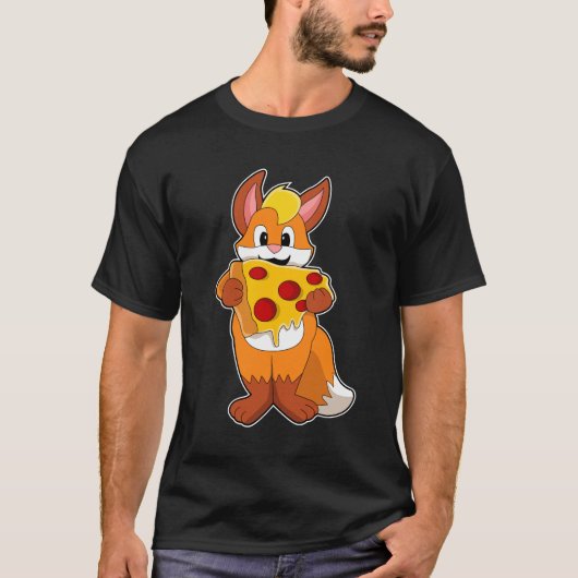 Fox met Pizza T-shirt (Voorkant)