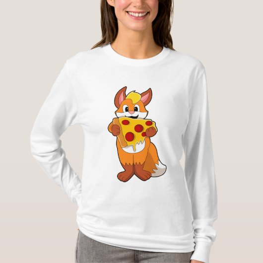 Fox met Pizza T-shirt (Voorkant)