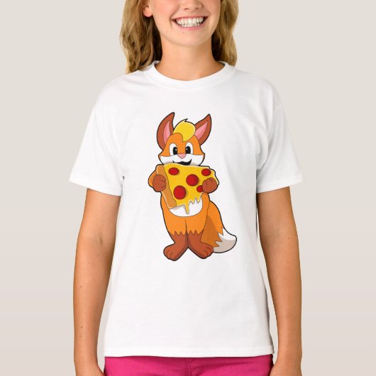 Fox met Pizza T-shirt (Voorkant)