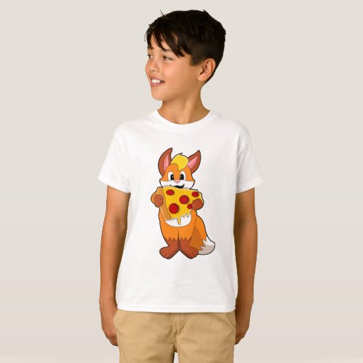 Fox met Pizza T-shirt (Voorkant volledig)