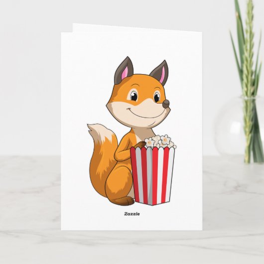 Fox met Popcorn Kaart (Achterkant)